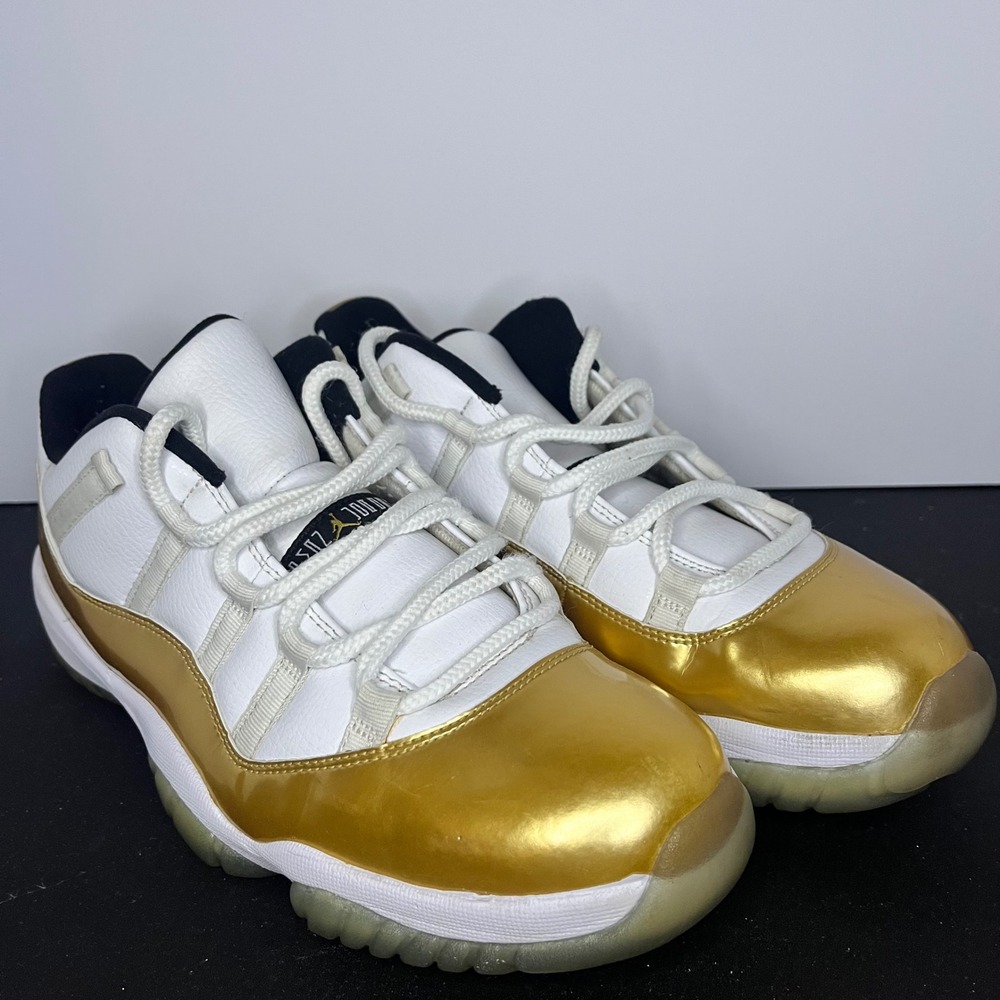 Air Jordan 11 Retro Low Closing Ceremony White Metallic Gold Mens 10.5